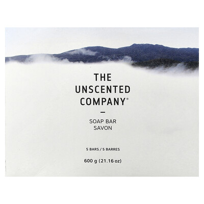 The Unscented Company, Barra de jabón, Sin fragancia, 5 barras, 600 g (21,16 oz)