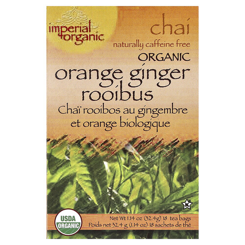 Uncle Lee's Tea, Imperial Organic, Orange-Ingwer-Rooibus-Chai, koffeinfrei, 18 Teebeutel, 32,4 g (1,14 oz.)