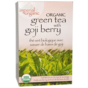 Отзывы о Анкл Лис Ти, Imperial Organic, Green Tea with Goji Berry, 18 Tea Bags, 1.14 oz (32.4 g)