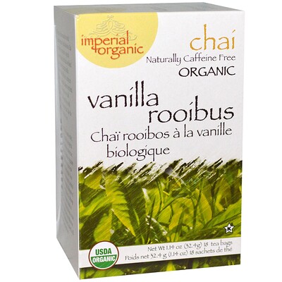 Купить Императорский органический ванильный чай с ройбушем, без кофеина, 18 чайных пакетиков, 1, 14 унции (32, 4 г)