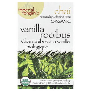 Uncle Lee's Tea‏, Imperial Organic, רויבוש צ'אי וניל, נטול קפאין, 18 שקיקי תה, 32.4 גרם (1.14 אונקיות)