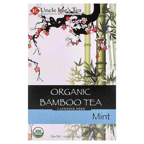 Uncle Lee's Tea Organic Bamboo Tea, Mint, Caffeine Free, 18 Tea Bags, 1.02 oz (28.8 g)