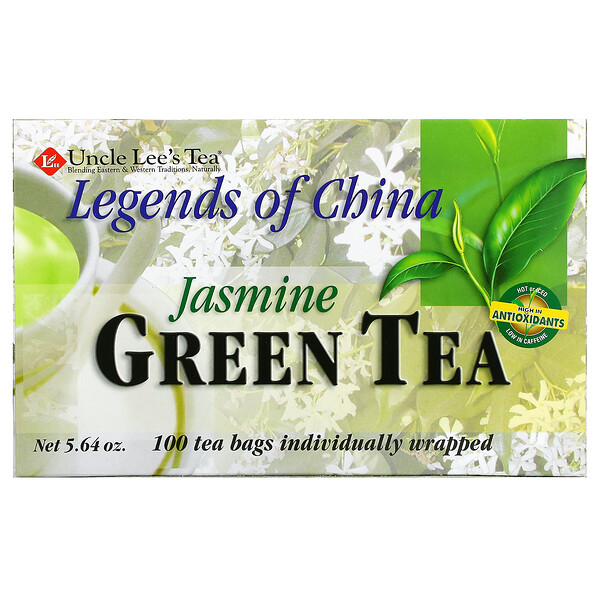 Uncle Lee's Tea, Legends of China, 녹차, 재스민 100개 티백 낱개 포장, 160g(5.64oz)