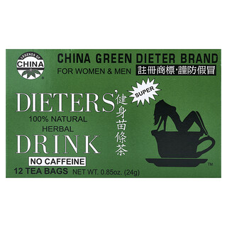 安可李氏茶, Dieters 全天然草本饮品，无咖啡萃取，12 茶包，0.85 盎司（24 克）