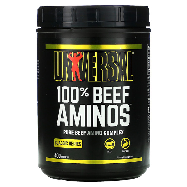 100% Beef Aminos, 100% аминокислот говядины, 400 таблеток