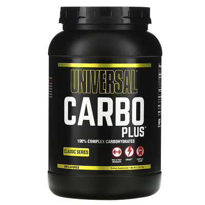 Universal Nutrition Carbo Plus, 100% сложных углеводов, с нейтральным вкусом, 1кг (2,2фунта)