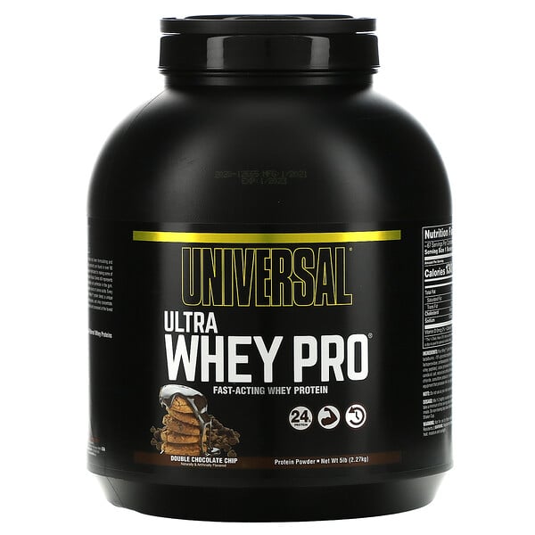 Universal Nutrition‏, Ultra Whey Pro, אבקת חלבון, דאבל שוקולד צ'יפס,2.27 ק"ג (5 פאונדים)