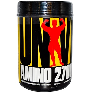 Universal Nutrition, Amino 2700, с добавка с аминокислотами с замедленным высвобождением, 350 таблеток
