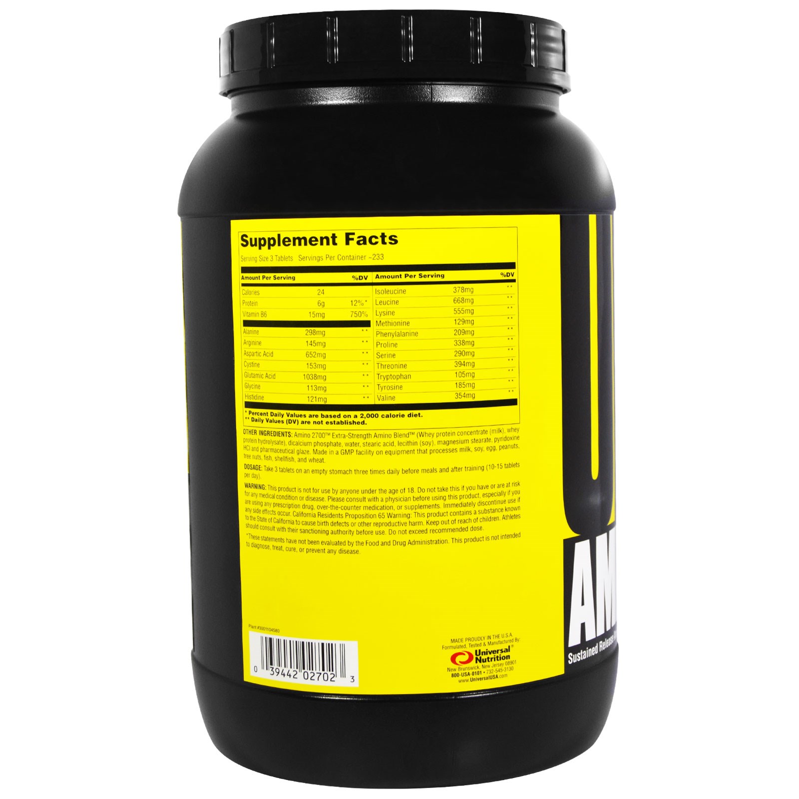 Universal Nutrition Amino 2700 Sustained Release Amino Acid
