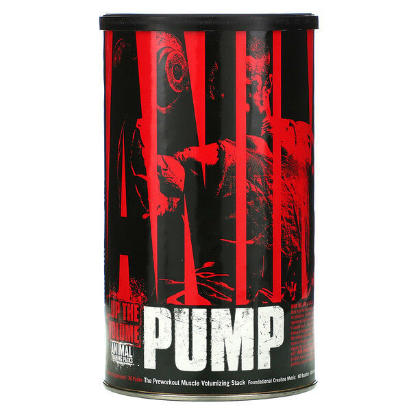 Universal Nutrition‏, Animal Pump, מארז שקיקים לפני אימון להענקת נפח לשרירי, 30 שקיקים