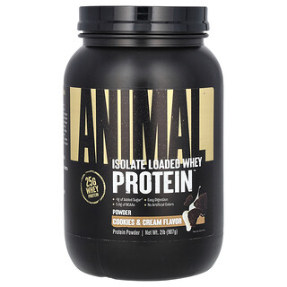 Animal, Isolate Loaded Whey Protein Powder, Cookies & Cream, 2 lb (907 g)