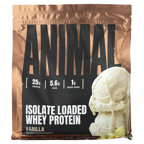 Animal Isolate Loaded Whey Protein™ Powder, Vanilla, 2 lb (907 g)