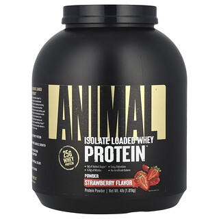 Animal, Isolate Loaded Whey Protein（アイソレート ローデッド ホエイプロテイン）パウダー、ストロベリー、1.81kg（4ポンド）