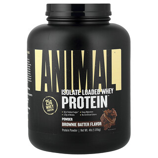 Animal, Isolate Loaded Whey Protein™（アイソレート ローデッド ホエイプロテイン）パウダー、ブラウニーバッター、1.81kg