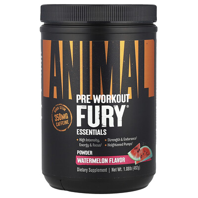 Animal  Fury®  Essentials  Pre Workout  Watermelon  1.08 lb (492 g)