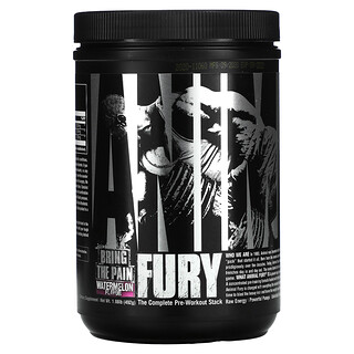 Universal Nutrition, Animal Fury，The Complete Pre-Workout Stack，西瓜，1.08 磅（492 克）