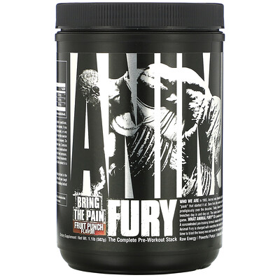 Universal Nutrition Animal Fury, Fruit Punch, 1.1 lb (502 g)