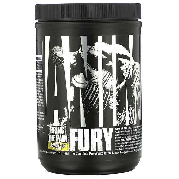 Universal Nutrition‏, Animal Fury, Lemonade, 1.1 lb (501 g)