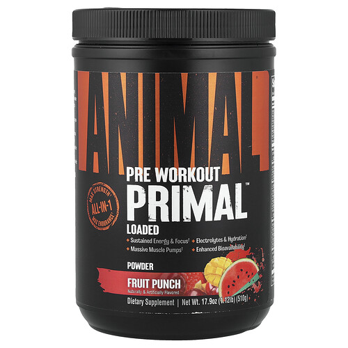 Animal, Pudră Primal Preantrenament, Punch cu fructe, 17,9 oz (507,5 g)