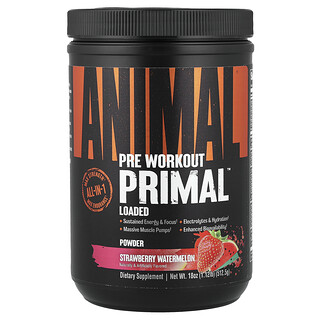 Animal, Порошок для тренировок Primal™  для тренировок, клубника и арбуз, 512,5 г (1,12 фунта)