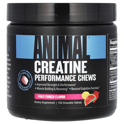 Animal  Creatine Performance Chews  Fruit Punch  120 Chewable Tablets