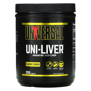 Universal Nutrition, Uni-Liver, Suplemento de hígado disecado, 250 comprimidos