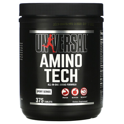 Universal Nutrition Amino Tech, универсальная формула с аминокислотами, 375 таблеток