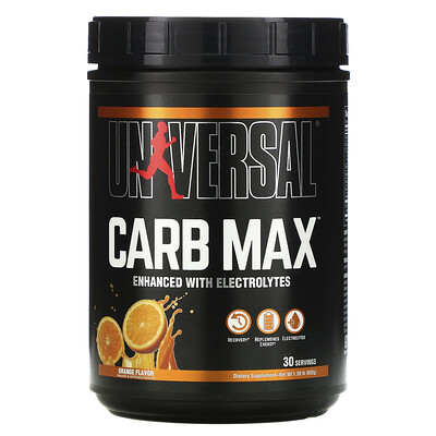 Universal Nutrition Carb Max, Replenish Glycogen & Electrolytes, Orange, 1.39 lb (632 g)