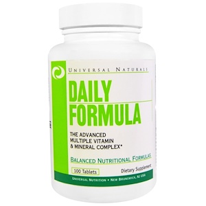 Universal Nutrition, Daily Formula, комплекс мультивитаминов и минералов, 100 таблеток
