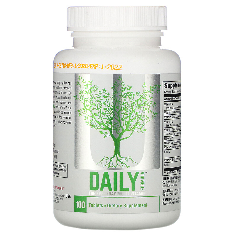 Universal Nutrition, Daily Formula, The Everyday Multi-Vitamin, 100 ...