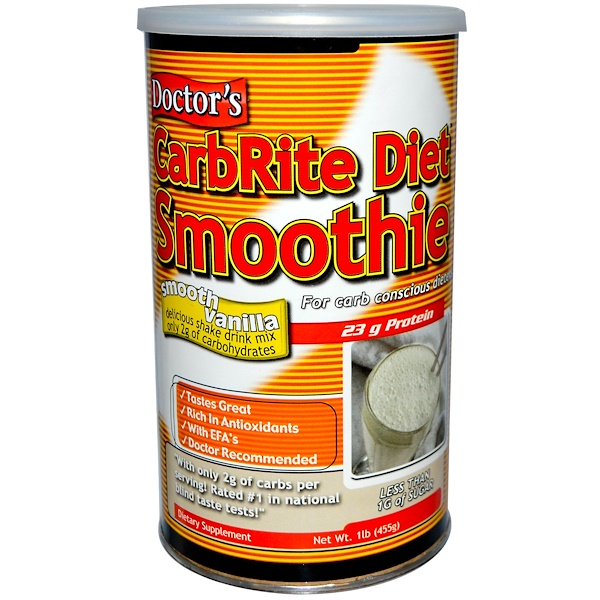 Universal Nutrition, CarbRite Diet Smoothie, Smooth Vanilla, 1 lb (455 g) (Discontinued Item) 