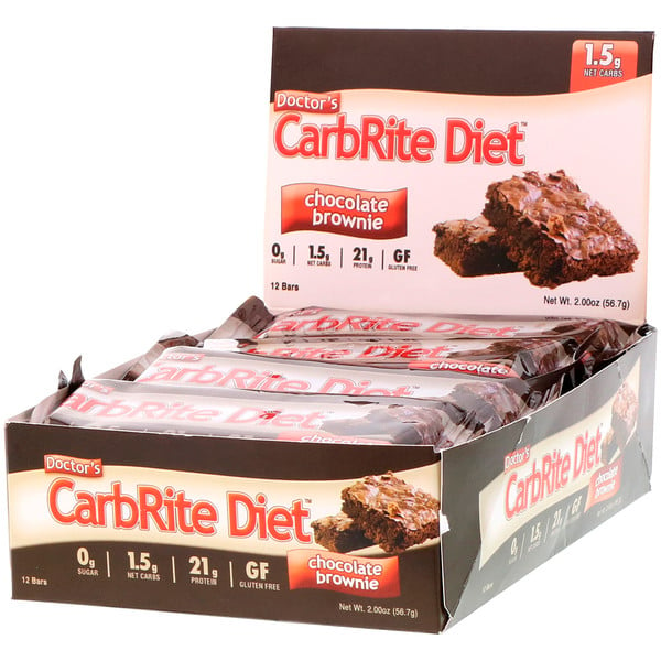 Universal Nutrition, ドクターズCarbRite Diet（カーブライトダイエット）バー、チョコレートブラウニー、12本、各56.7g（2オンス）