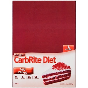 Отзывы о Юниверсал Нутришэн, Doctor's CarbRite Diet, Red Velvet, 12 Bars, 2.00 oz (56.7 g) Each