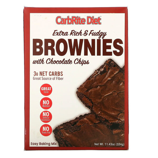 CarbRite Diet, Extra Rich & Fudgy Brownies with Chocolate Chips, 11.43 oz (324 g)