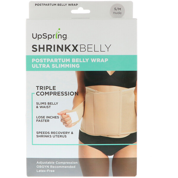 Shrinkx Belly, Postpartum Belly Wrap, Nude, Size S/M