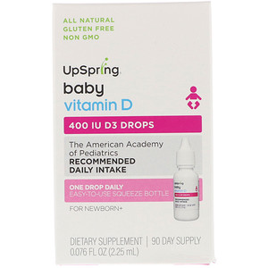 Отзывы о АпСпринг, Vitamin D3 Drops, Baby, 400 IU, 0.076 fl oz (2.25 ml)