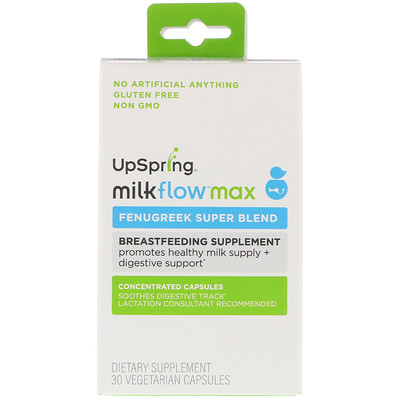 

Milkflow Max, суперсмесь пажитника, 30 вегетарианских капсул