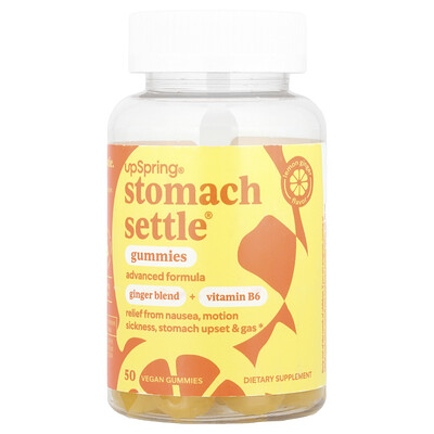 UpSpring  Stomach Settle® Gummies  Lemon Ginger  50 Vegan Gummies