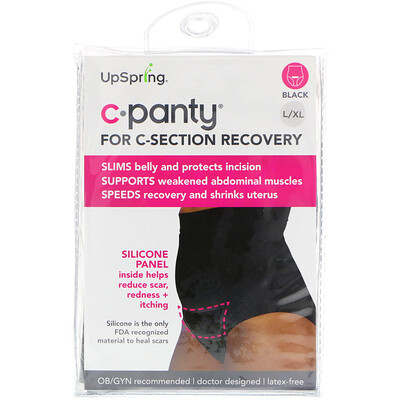 UpSpring C-Panty, для восстановления после кесарева сечения, черные, размер L/XL