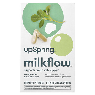 UpSpring, Milkflow, Çemen Otu ve Kutsal Devedikeni, 100 Vejetaryen Kapsül