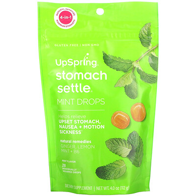 UpSpring Stomach Settle Drops, Mint, 28 Individually Wrapped Drops, 4.0 oz ( 112 g)