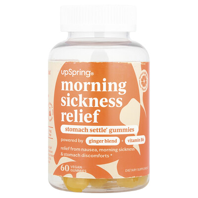 UpSpring  Morning Sickness Relief  Stomach Settle® Gummies  Lemon Ginger  60 Vegan Gummies