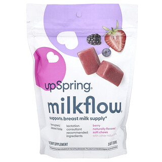 UpSpring‏, Milkflow® التوت ، 28 قطعة طرية قابلة للمضغ