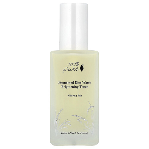 100% PURE, Fermented Rice Water Brightening Toner, aufhellendes Gesichtswasser mit fermentiertem Reiswasser, 100 ml (3,3 fl. oz.)