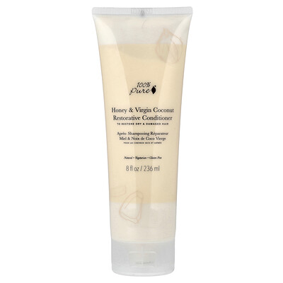 Product Image for 100% PURE, Honey & Virgin Coconut Restorative Conditioner, Dry & Damaged Hair, 8 fl oz (236 ml)