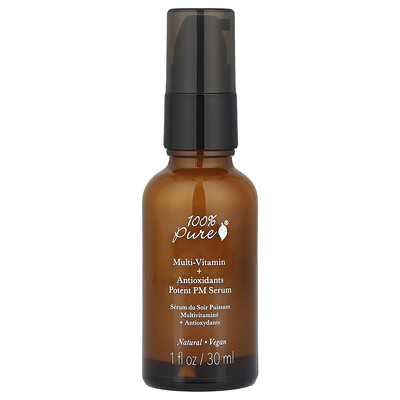 100% Pure Multi-Vitamin + Antioxidants Potent PM Serum 1 fl oz (30 ml)