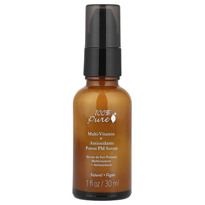 Product Image for 100% PURE, Multi-Vitamin + Antioxidants Potent PM Serum, 1 fl oz (30 ml)