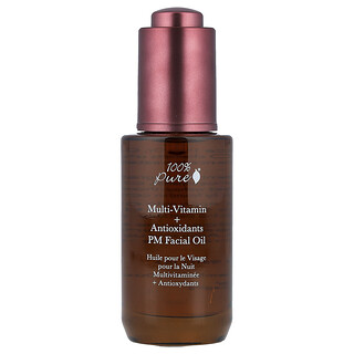 100% PURE, Multi-Vitamin + Antioxidants PM Facial Oil, 1 fl oz (30 ml)
