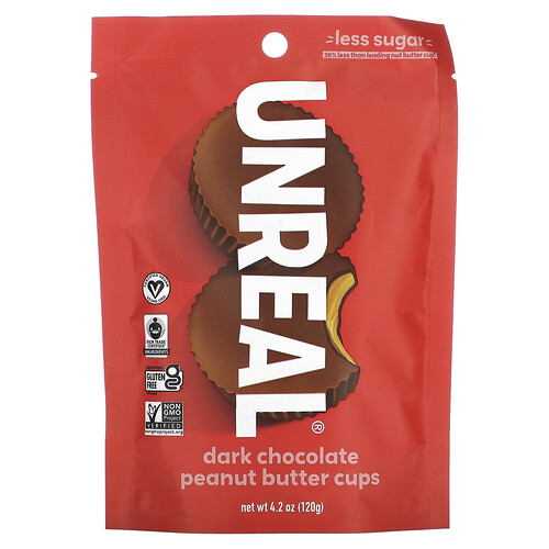 Unreal, Peanut Butter Cups, dunkle Schokolade, 120 g (4,2 oz.)
