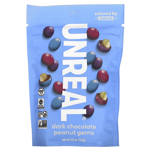 Unreal, Dark Chocolate Peanut Gems, dunkle Schokoladen-Erdnuss-Gemme, 142 g (5 oz.)